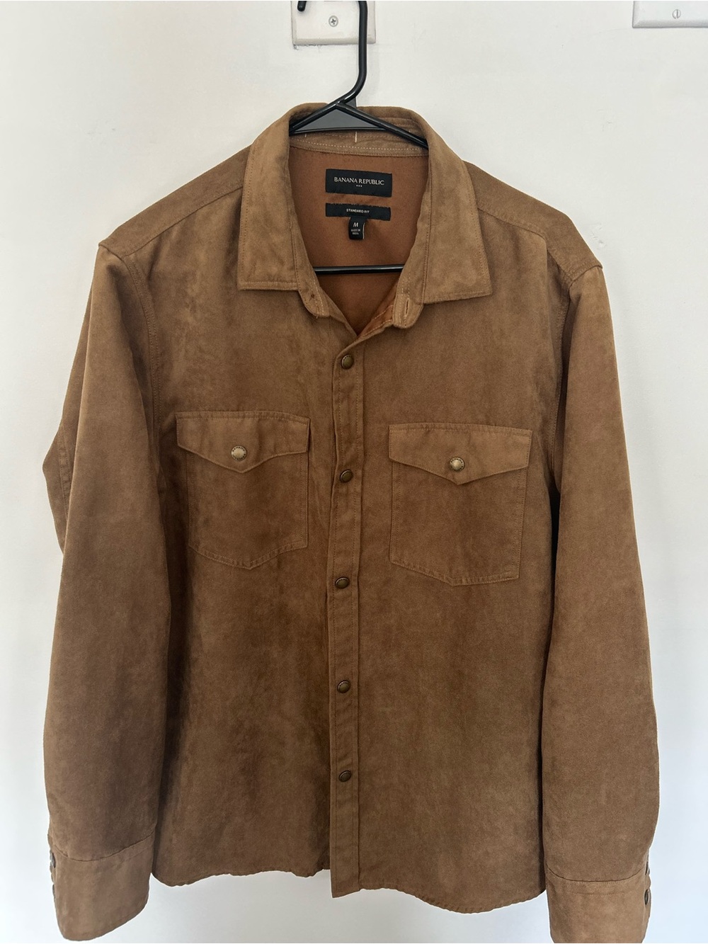 Banana Republic Tan Brown Faux Suede Shirt Jacket